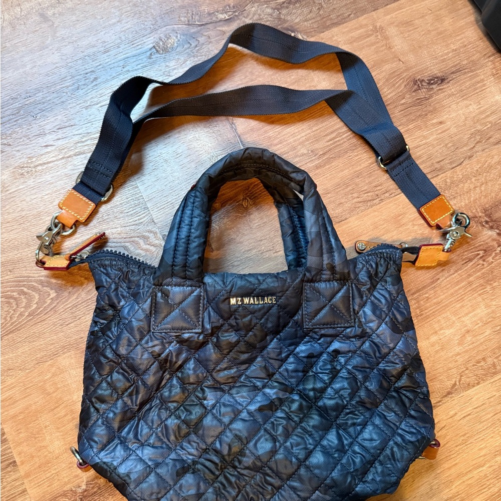 MZ Wallace Small Sutton Dark Blue Camouflage